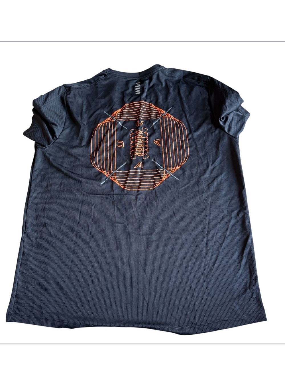 Under Armour Running T-Shirt Graphic XL Black Gray Orange